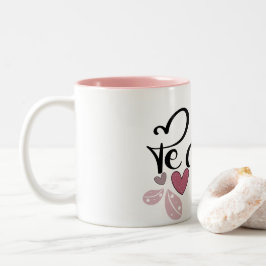 Caneca De Café Em Dois Tons Amo as vibrações do Dia de Amo Valentine