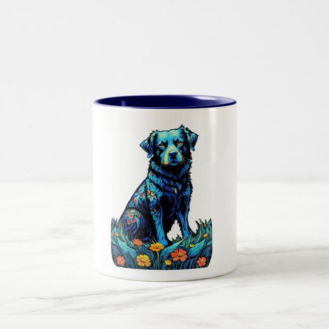 Caneca De Café Em Dois Tons Amo meu CACHORRO (Centro)