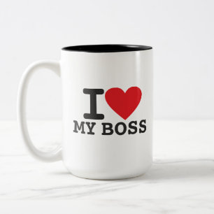 Caneca De Café Em Dois Tons Amo meu chefe