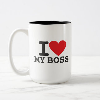 Caneca De Café Em Dois Tons Amo meu chefe