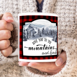 Caneca De Café Em Dois Tons Amo-te às Montanhas e às Costas, Xadrez de Buffalo