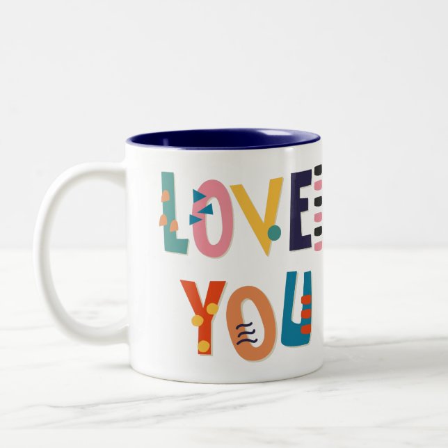 Caneca De Café Em Dois Tons Amo-te Coffee Mug (Esquerda)