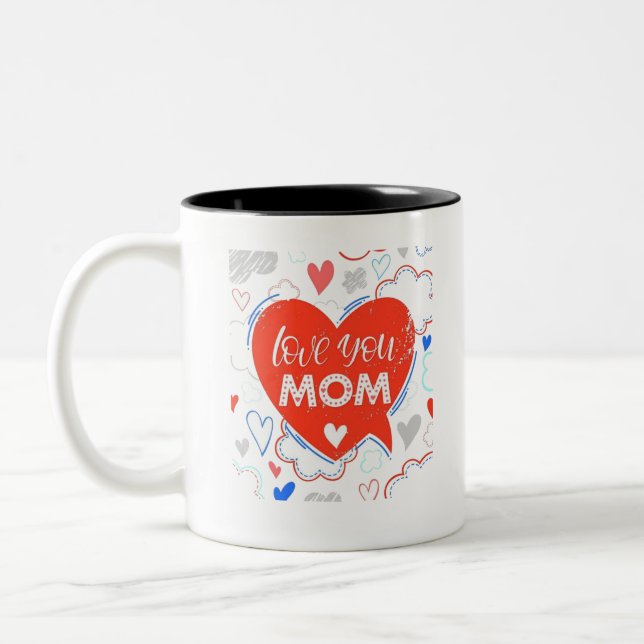 Caneca De Café Em Dois Tons Amo-Te, Mãe. (Esquerda)