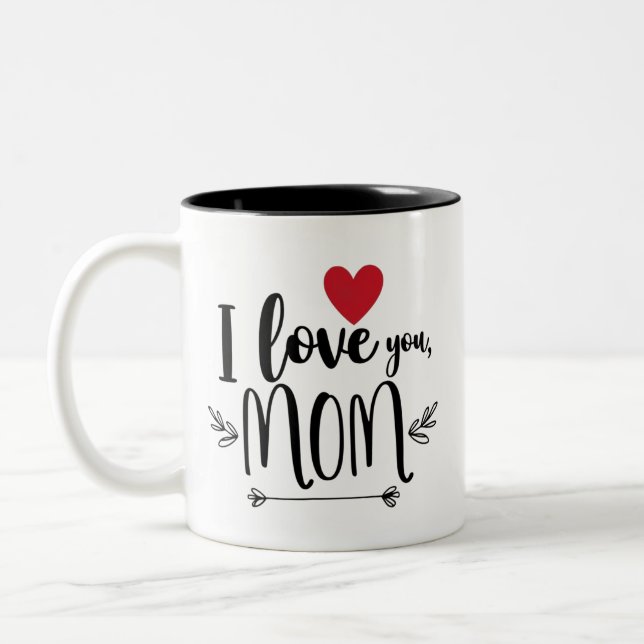 Caneca De Café Em Dois Tons Amo-Te Mãe (Esquerda)