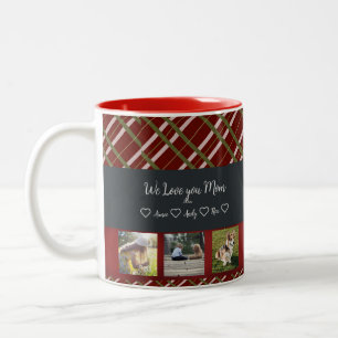 Caneca De Café Em Dois Tons Amo-Te Mãe, Personalizada 3 Fotografias Com Duas T
