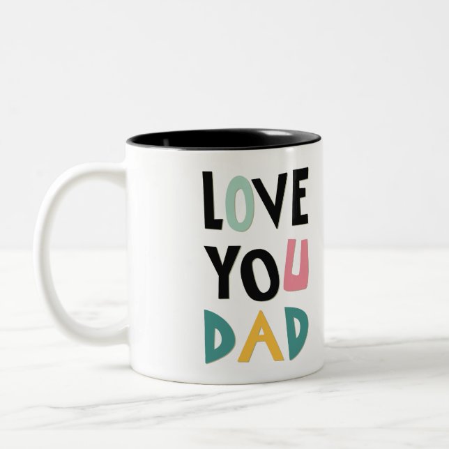 Caneca De Café Em Dois Tons Amo-Te Pai Coffee Mug (Esquerda)