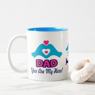 Caneca De Café Em Dois Tons ☐ ☕ Amo-te Pai, és o meu Herói Fab, dois-tons