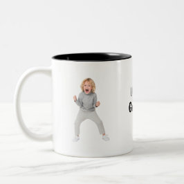 Caneca De Café Em Dois Tons Amo você avô foto personalizada nome