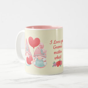 Caneca De Café Em Dois Tons Amo Você Gnomo Não Importa O Que - Casal de Gnomos