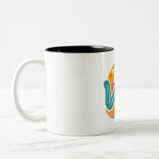 Caneca De Café Em Dois Tons Amo Você, Mãe Floral Remoinho