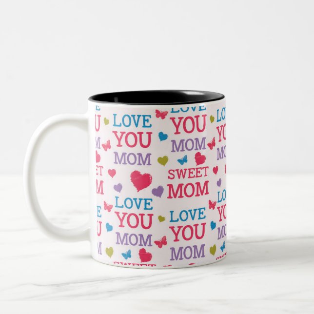Caneca De Café Em Dois Tons Amo você Mamãe (Esquerda)