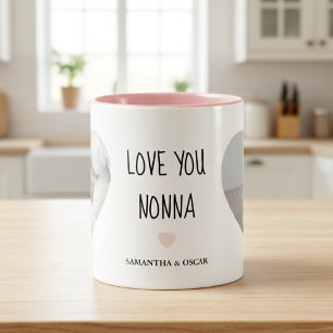 Caneca De Café Em Dois Tons Amo Você Nonna Personalizado Presente Personaliz