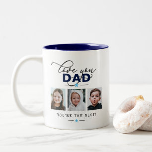 Caneca De Café Em Dois Tons Amo Você Papai/Pai/Outros 6-Foto Texto Personaliza