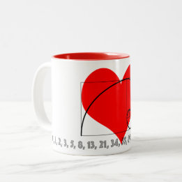 Caneca De Café Em Dois Tons Amo Zero, One e Fibonacci Mug