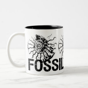 Caneca De Café Em Dois Tons Amonite da ROCHA dos FÓSSEIS