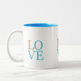 Caneca De Café Em Dois Tons Amor