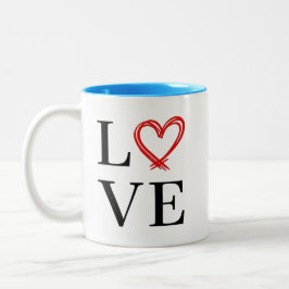 Caneca De Café Em Dois Tons Amor
