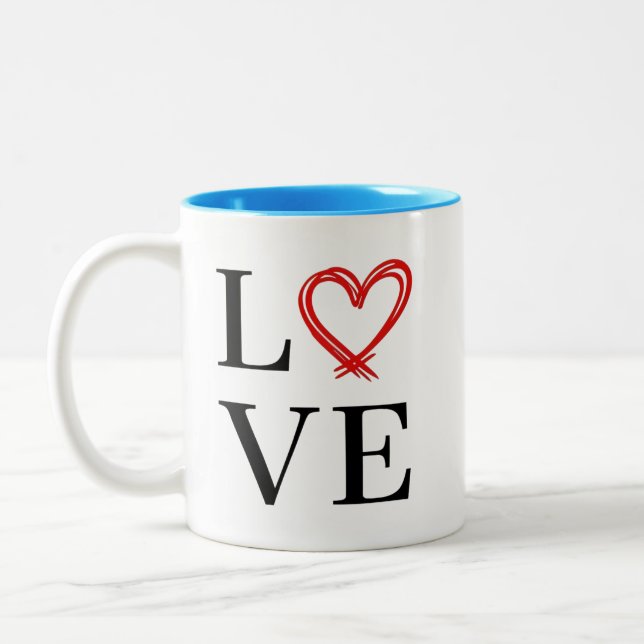 Caneca De Café Em Dois Tons Amor (Esquerda)