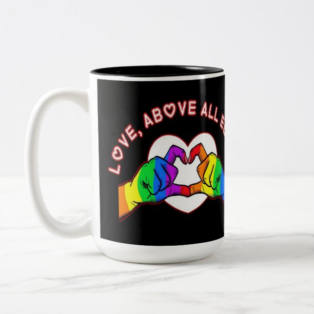 Caneca De Café Em Dois Tons Amor Acima De Tudo (Esquerda)