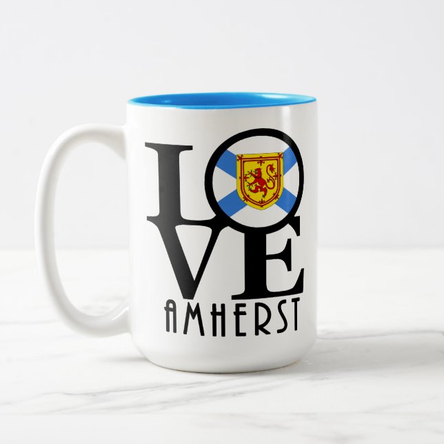 Caneca De Café Em Dois Tons AMOR Amherst NS 15oz (Esquerda)