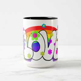 Caneca De Café Em Dois Tons Amor Arco-íris