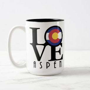 Caneca De Café Em Dois Tons AMOR Aspen Colorado 15oz