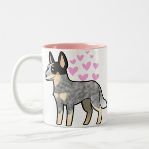 Caneca De Café Em Dois Tons Amor australiano do cão/Kelpie do gado