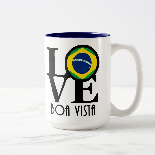 Caneca De Café Em Dois Tons AMOR Boa Vista 15oz (Direita)