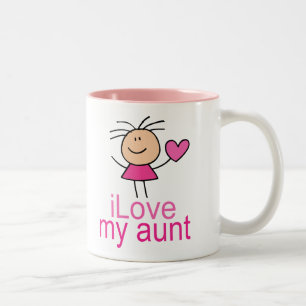 Caneca De Café Em Dois Tons Amor bonito de I minha tia T-shirt