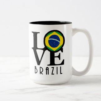 Caneca De Café Em Dois Tons AMOR Brasil 15oz