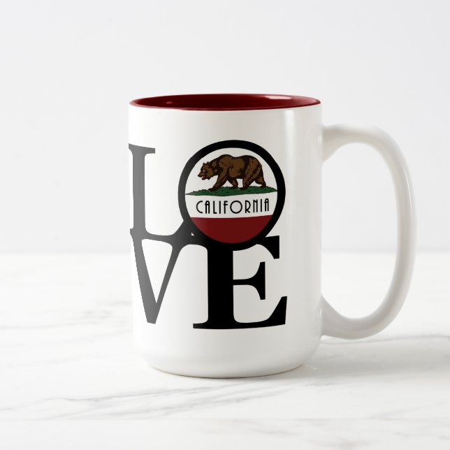 Caneca De Café Em Dois Tons AMOR Califórnia 15oz (Direita)