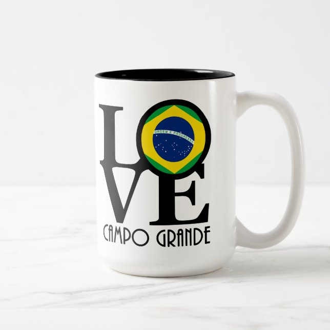 Caneca De Café Em Dois Tons AMOR Campo Grande 15oz (Direita)