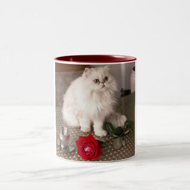 Caneca De Café Em Dois Tons Amor Cat I Mug - Personalizável (Centro)