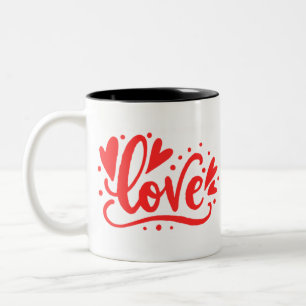 Caneca De Café Em Dois Tons Amor - Coração