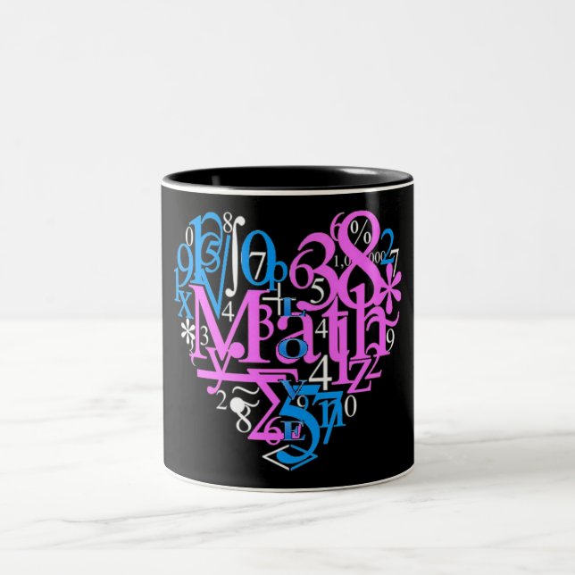 Caneca De Café Em Dois Tons Amor da matemática (Centro)