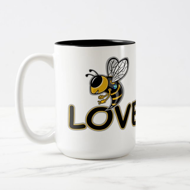 CANECA DE CAFÉ EM DOIS TONS AMOR DE ABELHA  (Esquerda)