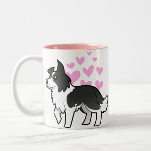 Caneca De Café Em Dois Tons Amor de border collie