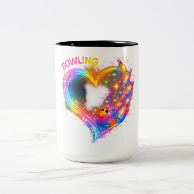 Caneca De Café Em Dois Tons Amor de Bowling Glow (Centro)