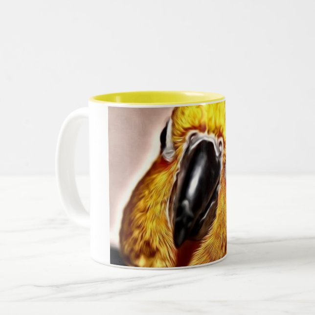Caneca De Café Em Dois Tons Amor de Conure (Frente Esquerda)