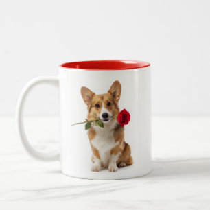 Caneca De Café Em Dois Tons Amor de Corgi