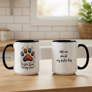 Caneca De Café Em Dois Tons Amor de Cria Mudança de Vida Pergunte-me Sobre Meu