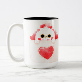 Caneca De Café Em Dois Tons amor de gato