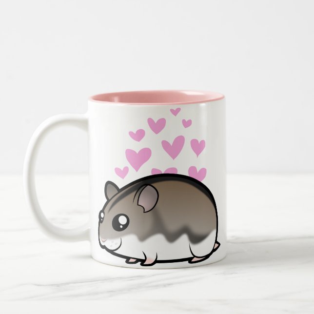 Caneca De Café Em Dois Tons Amor de Hamster Anão (Esquerda)
