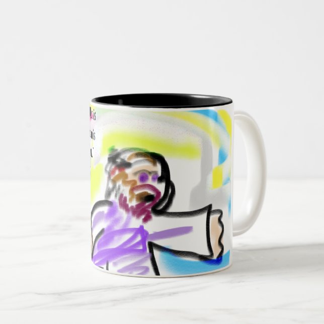 Caneca De Café Em Dois Tons amor de jesus (Frente Esquerda)