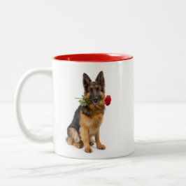 Caneca De Café Em Dois Tons Amor de Pastor Alemão