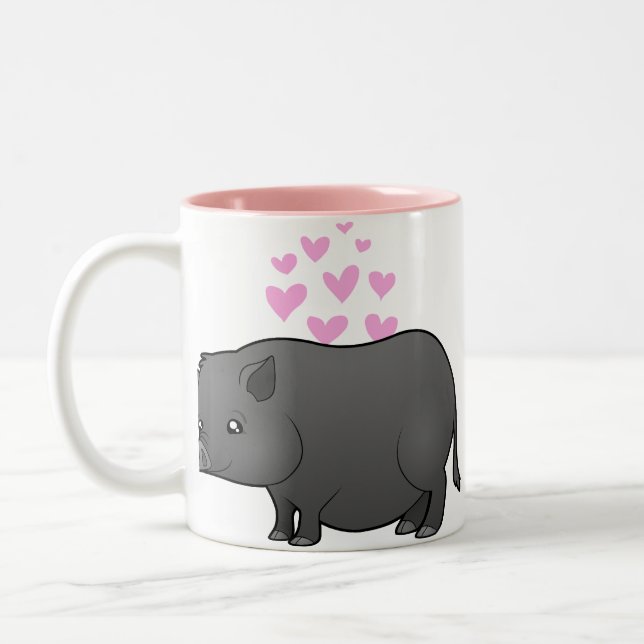 Caneca De Café Em Dois Tons Amor de Porco Miniatura (Esquerda)
