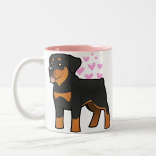 Caneca De Café Em Dois Tons Amor de Rottweiler