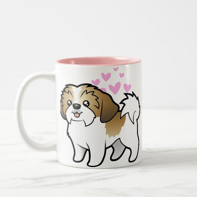 Caneca De Café Em Dois Tons Amor de Shih Tzu (filhote de cachorro cortado) (Esquerda)