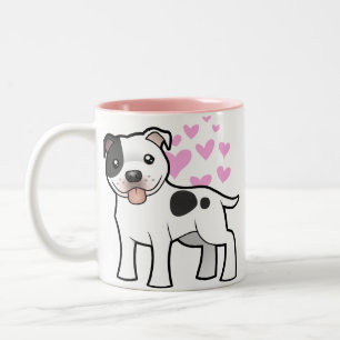 Caneca De Café Em Dois Tons Amor de Staffordshire bull terrier