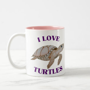 Caneca De Café Em Dois Tons Amor de Tartaruga
